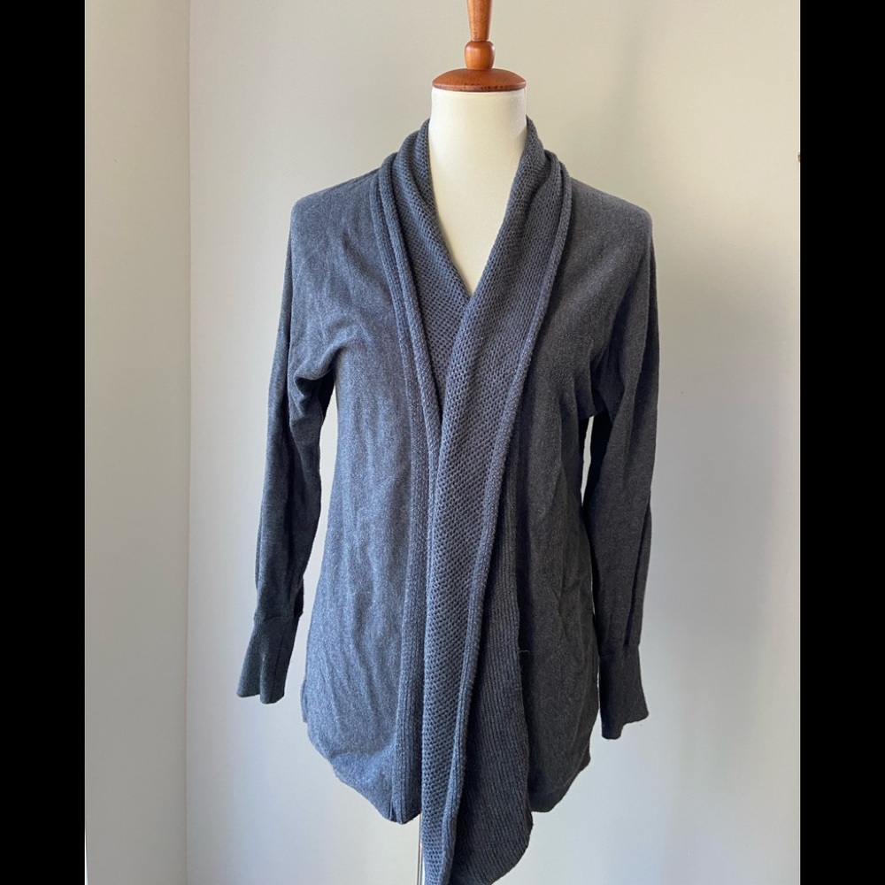 NWT Old Navy dark grey oversize sweater w/shawl collar in textured knit
